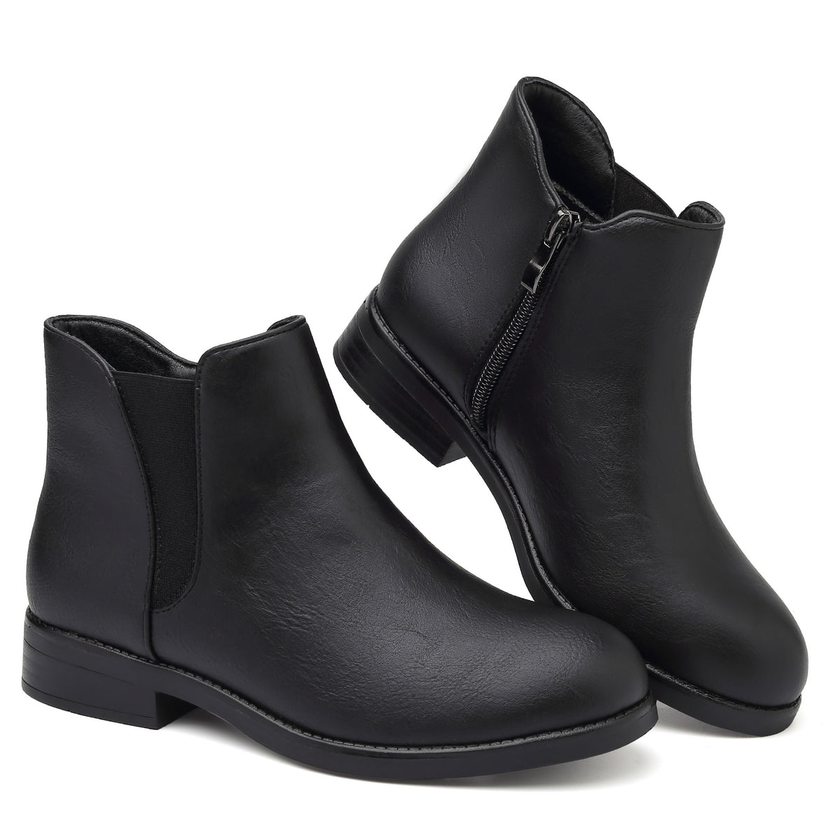 Girls Boots Waterproof Ankle Boots Side Zipper Low Heel Round Toe Fall Dress Booties for Toddler/Little Kid/Big Kid
