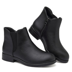 Girls Boots Waterproof Ankle Boots Side Zipper Low Heel Round Toe Fall Dress Booties for Toddler/Little Kid/Big Kid