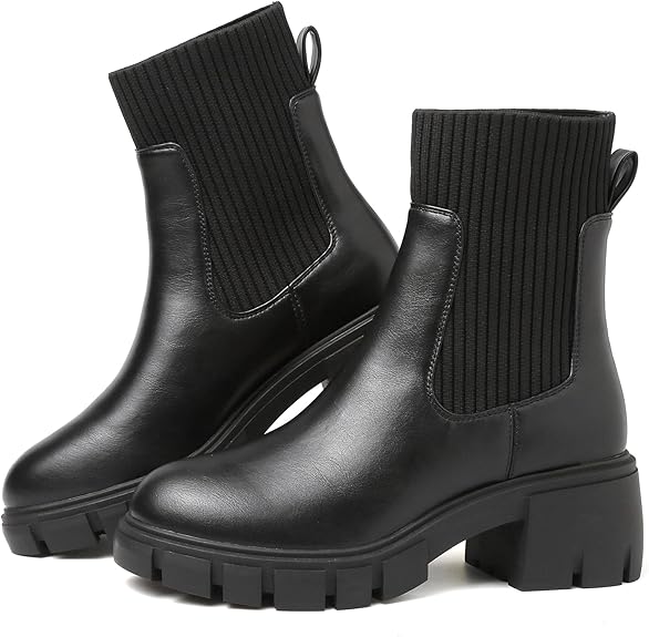 Hanani Chelsea Boots Women Black Winter Boots For Women Boots White Boots Ankle Botas white booties Para Mujer Waterproof Boots