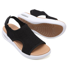 Women's Summer Walking Sandals Slip On Air Cushion Support Platform Sandals Open Toe Ankle Strap Dress Sandal Shoes